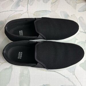 Eileen Fisher Womens Black Pep Serrano Stretch Platform Slip on Sneakers size 9